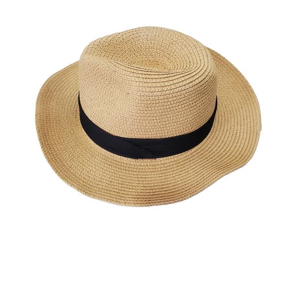 100% Paper Fedora with Black Band and Adjustable Interior Band - Picture 3 of 9